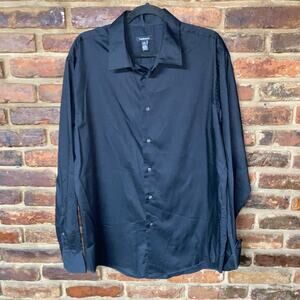 Van Heusen Black Striped Long Sleeve Button Down Dress Shirt Men's Size large